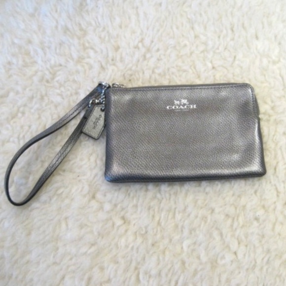 Coach Metallic Small Corner Zip Wristlet - Picture 1 of 5